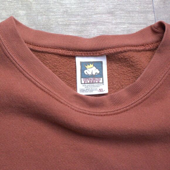 Vintage Cotton Deluxe Fleece Sweatshirt Crewneck XL Sweater Grandma Core 90s USA - Picture 5 of 6